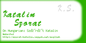 katalin szorat business card